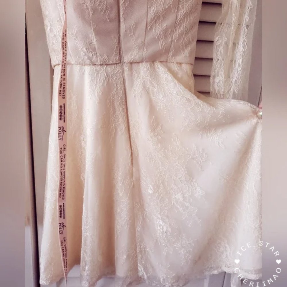 Oh Polly NWT Ninette Long Sleeve Lace Corset Mini Dress - Picture 12 of 13